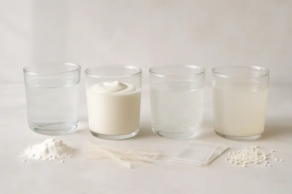 Ingredienti naturali per alimenti: gli addensanti per acqua, liquidi e creme