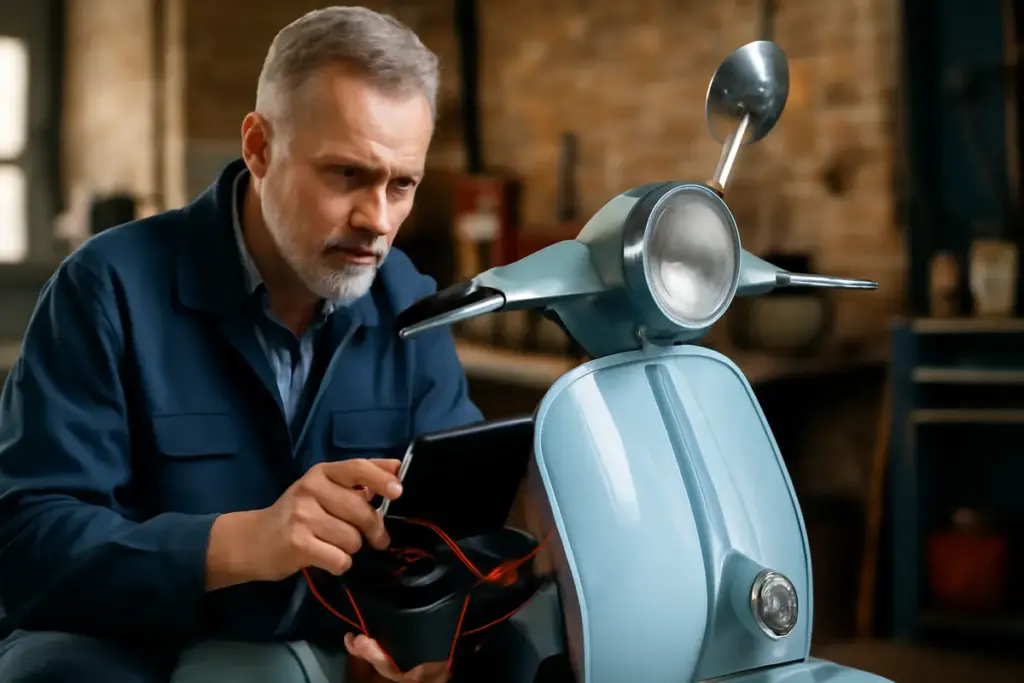 Controllo batteria su Vespa dopo l’inverno: il consiglio degli esperti che ti salva dagli imprevisti