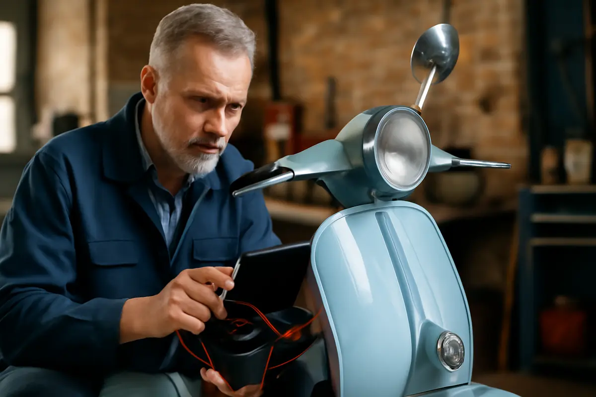 Controllo batteria su Vespa dopo l’inverno: il consiglio degli esperti che ti salva dagli imprevisti
