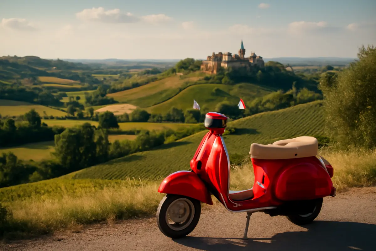 Quali punti panoramici meritano una sosta durante un tour in Vespa nei pressi di Castelvetro? Scorci fotografici da custodire