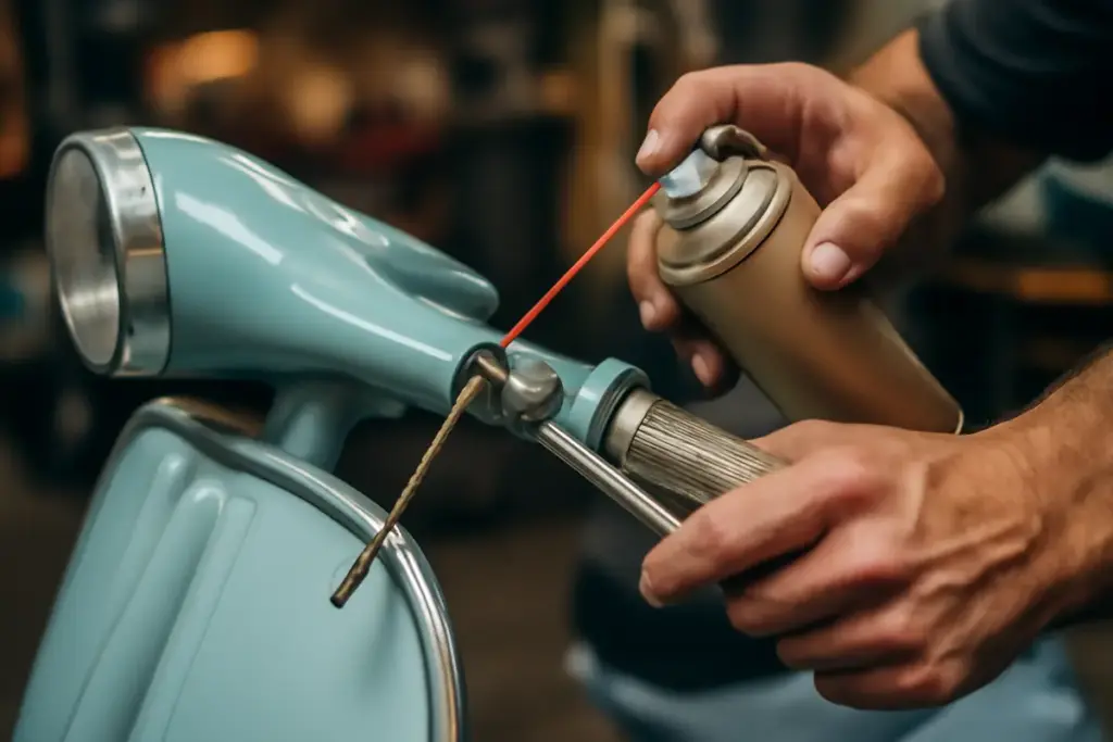 Lubrificazione corretta dei cavi comando Vespa: il trucco dei meccanici per un cambio marcia più fluido
