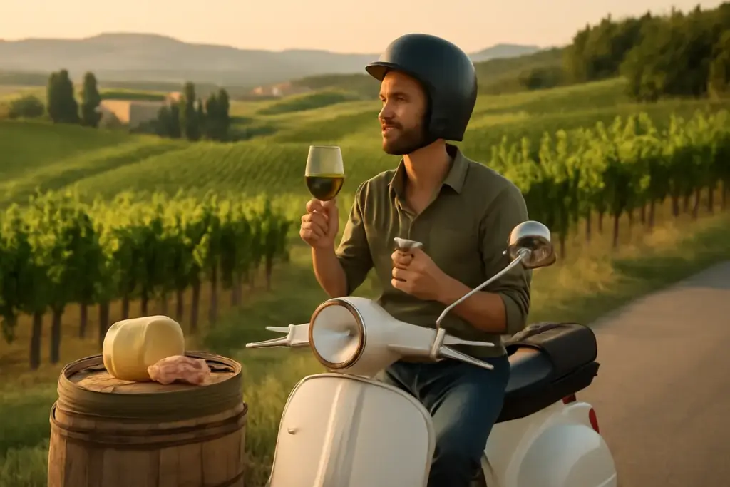 Itinerari enogastronomici in Emilia Romagna in Vespa: le tappe da veri intenditori